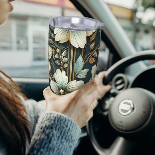 Green vine plant stainless steel vacuum tumbler — photo 4