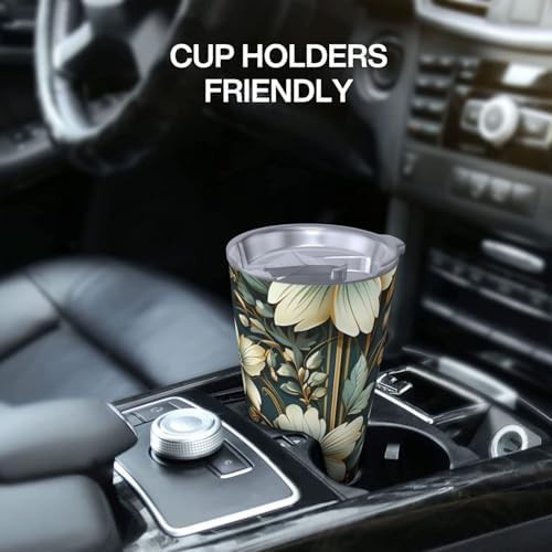 Green vine plant stainless steel vacuum tumbler — photo 5