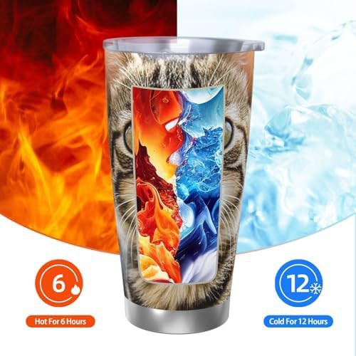 Brown tabby kitten stainless steel vacuum tumbler — photo 4