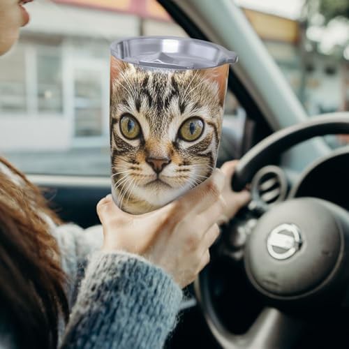 Brown tabby kitten stainless steel vacuum tumbler — photo 5