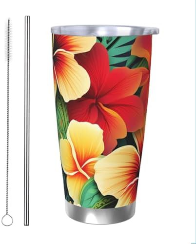 Hawaiian Style Print pattern stainless steel tumbler