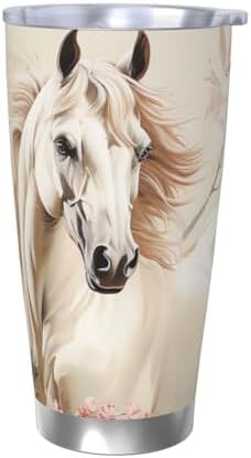 Horse image stainless steel vacuum coffee tumbler