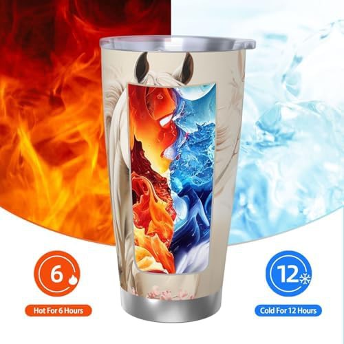 Horse image stainless steel vacuum coffee tumbler — photo 3