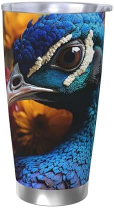 Peacock head stainless steel vacuum tumbler