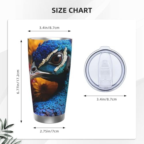 Peacock head stainless steel vacuum tumbler — photo 2