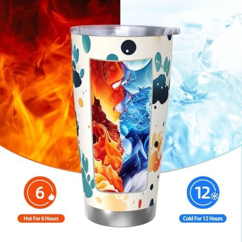 Paw prints stainless steel vacuum tumbler — photo 3