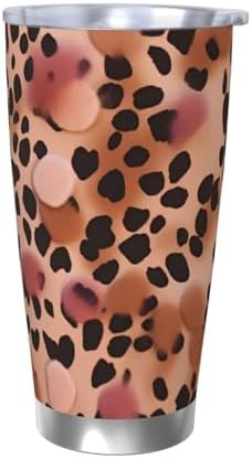 Dots on Leopard Print stainless steel tumbler