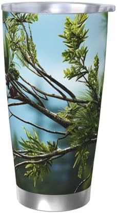 Pine branches and leaves stainless steel tumbler