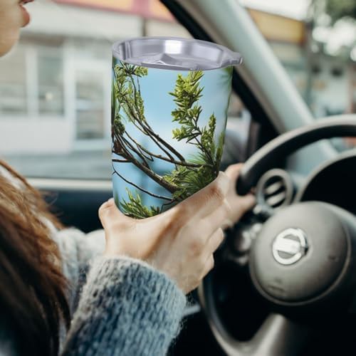 Pine branches and leaves stainless steel tumbler — photo 4