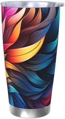 Rainbow leaves stainless steel vacuum tumbler