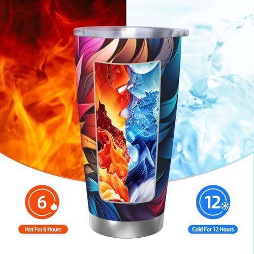 Rainbow leaves stainless steel vacuum tumbler — photo 3