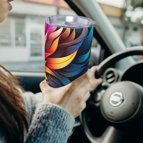 Rainbow leaves stainless steel vacuum tumbler — photo 4