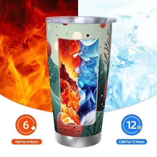 Hawthorn and tree stainless steel vacuum coffee tumbler — photo 3