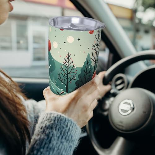 Hawthorn and tree stainless steel vacuum coffee tumbler — photo 4
