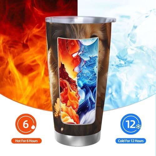Puppy on grass stainless steel vacuum tumbler — photo 3