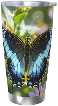 Butterfly flower stainless steel vacuum tumbler — photo 5