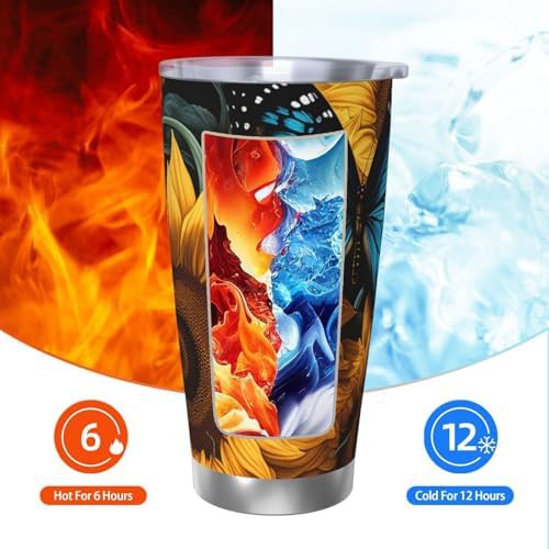 Blue butterfly stainless steel vacuum tumbler — photo 3