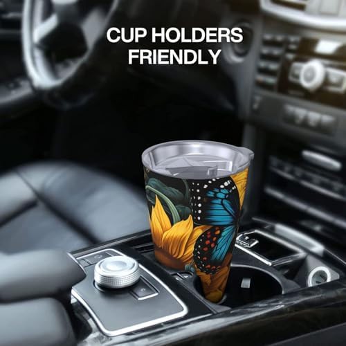 Blue butterfly stainless steel vacuum tumbler — photo 5