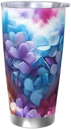 Heart made of flowers stainless steel tumbler
