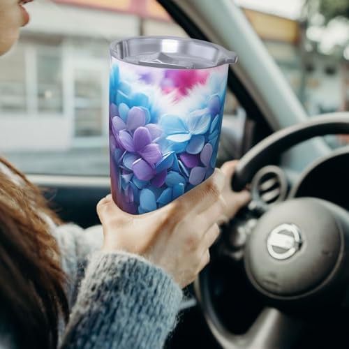Heart made of flowers stainless steel tumbler — photo 4