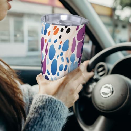 Purple and blue spots stainless steel vacuum tumbler — photo 4