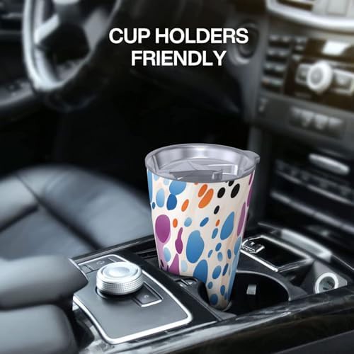Purple and blue spots stainless steel vacuum tumbler — photo 5