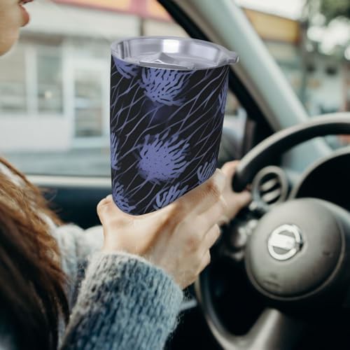 Purple stripes stainless steel vacuum tumbler — photo 5