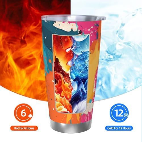 Color splash pattern stainless steel vacuum tumbler — photo 3