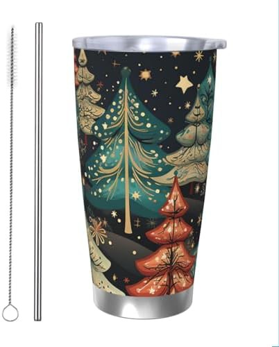 Christmas pattern stainless steel vacuum coffee tumbler