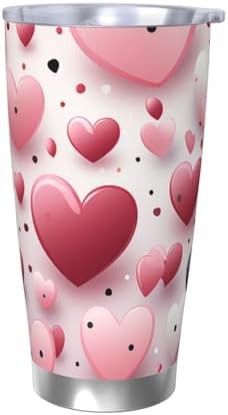 Heart shaped pattern stainless steel vacuum coffee tumbler