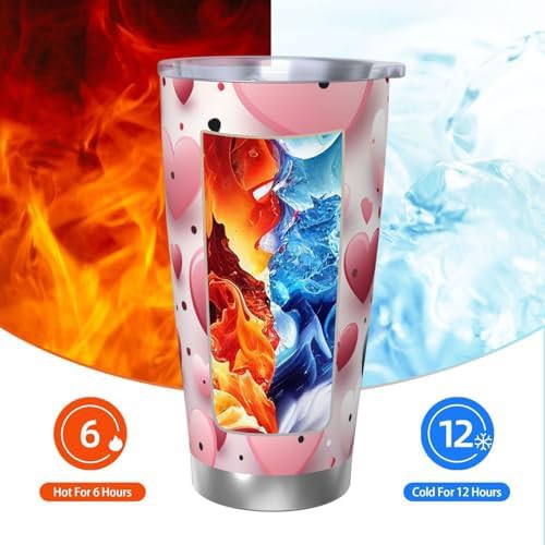 Heart shaped pattern stainless steel vacuum coffee tumbler — photo 3