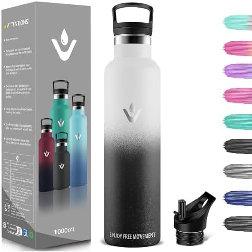 Insulated flask with straw 1 litre
