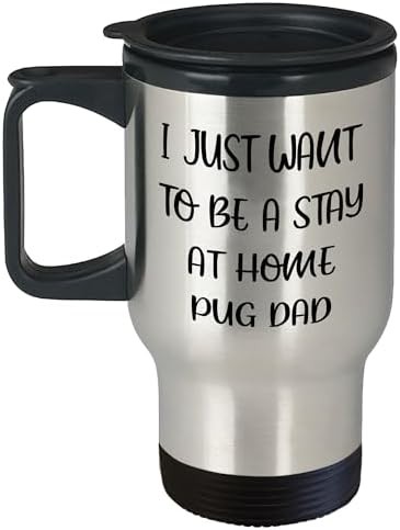 Pug dad Christmas wish stainless steel travel mug