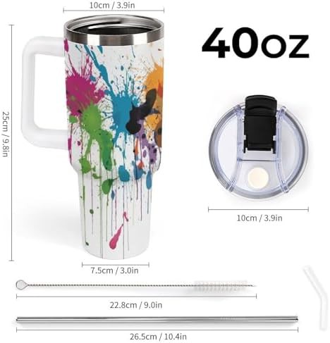 White Insulated Tumbler with Abstract Paint — photo 3