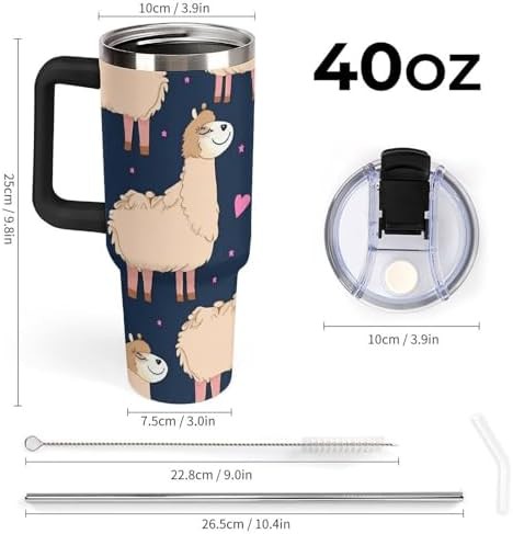 Camel pink heart pattern 40 oz tumbler — photo 3