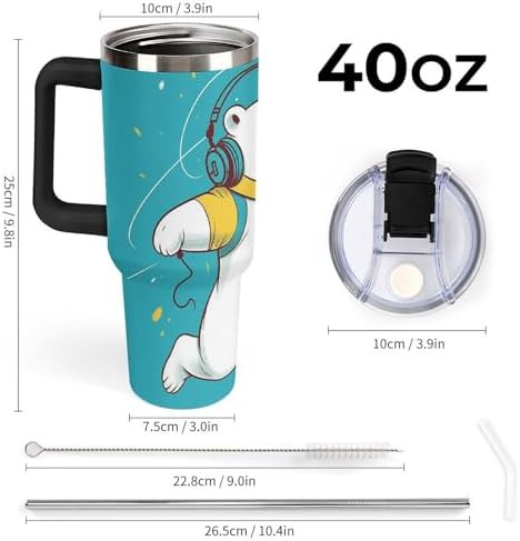 Black Travel Mug with Jumping Bear Design — photo 3