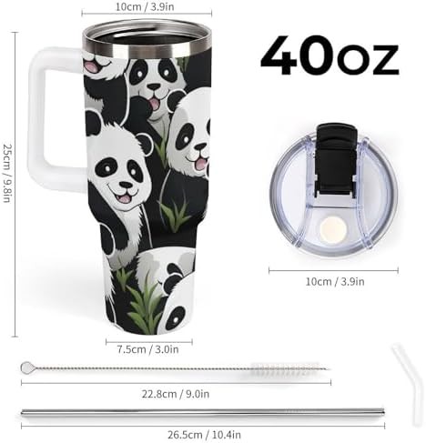 White Travel Tumbler with Panda Pattern — photo 3