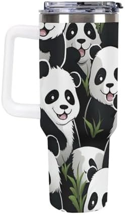White Travel Tumbler with Panda Pattern — photo 4