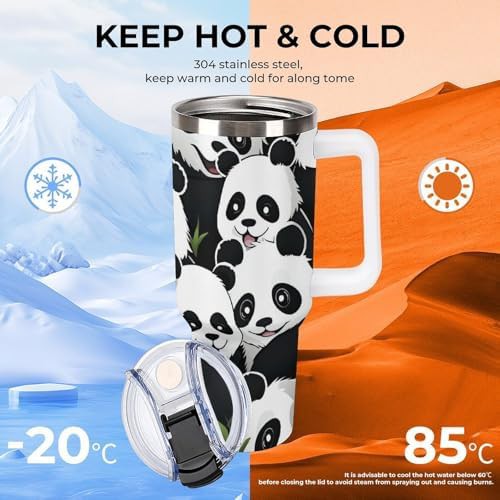 White Travel Tumbler with Panda Pattern — photo 5