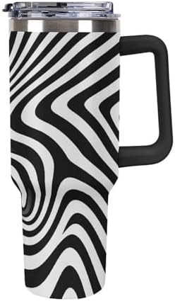Black Vacuum Tumbler with Whirlpool Illusion