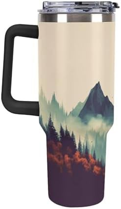 Black Insulated Cup with Mountain Landscape — photo 3