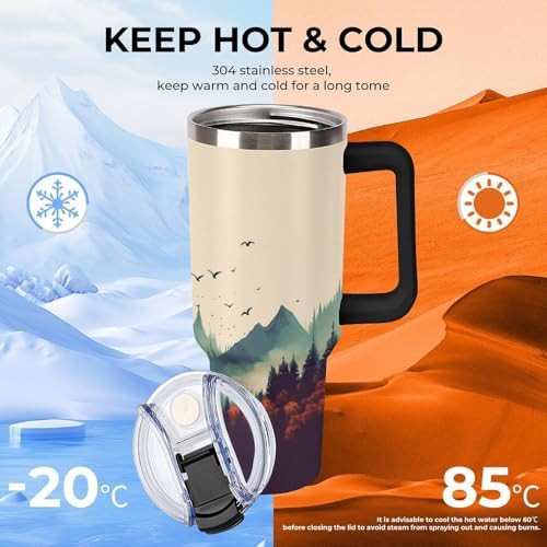 Black Insulated Cup with Mountain Landscape — photo 4