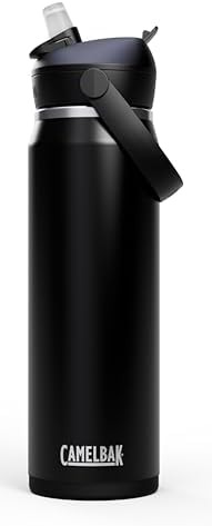 Thrive flip straw stainless water bottle 25oz black