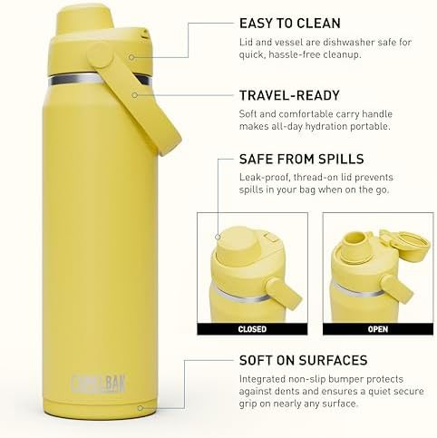 Thrive chug stainless steel water bottle 25oz yellow — photo 3