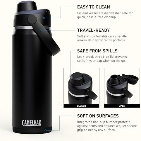 Thrive chug stainless steel water bottle 20oz black — photo 3
