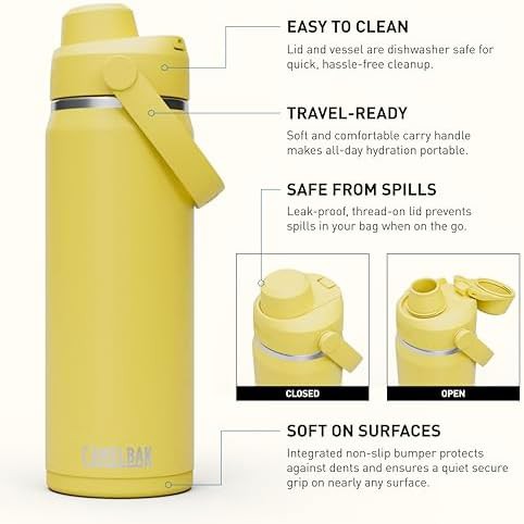 Thrive chug stainless steel water bottle 20oz yellow — photo 3