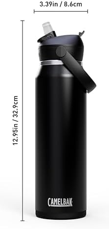 Thrive flip straw stainless water bottle 32oz black — photo 4