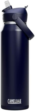 Thrive flip straw stainless water bottle 32oz navy