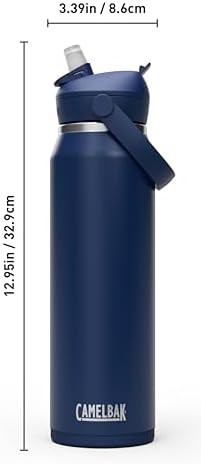 Thrive flip straw stainless water bottle 32oz navy — photo 3