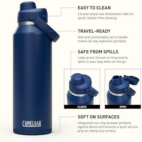 Thrive chug stainless steel water bottle 40oz navy — photo 3